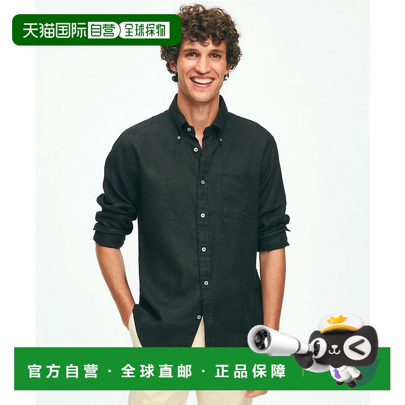 【美国直邮】brooks brothers 男士 衬衫亚麻布克兄弟经典