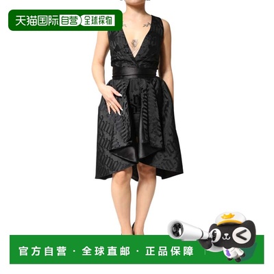 自营John Richmond Jacquard Deep V-neck Sleeveless 2 Pc Women