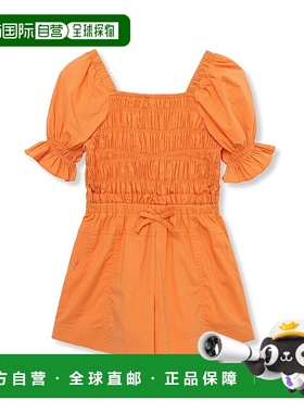 自营 Habitual Smocked Paperbag Romper - orange 美国奥莱直发