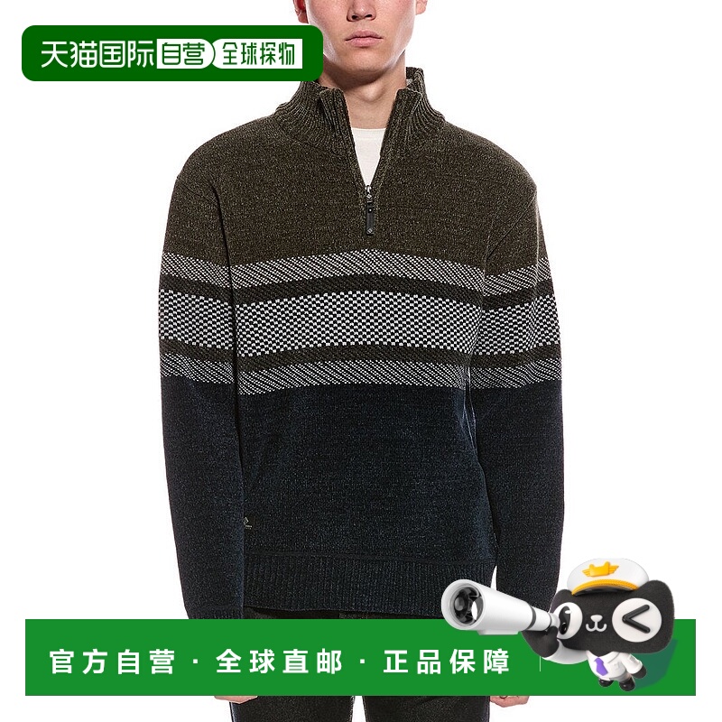 自营Point Zero Semi Fit 1/4-Zip Mock Neck Sweater - blue 美