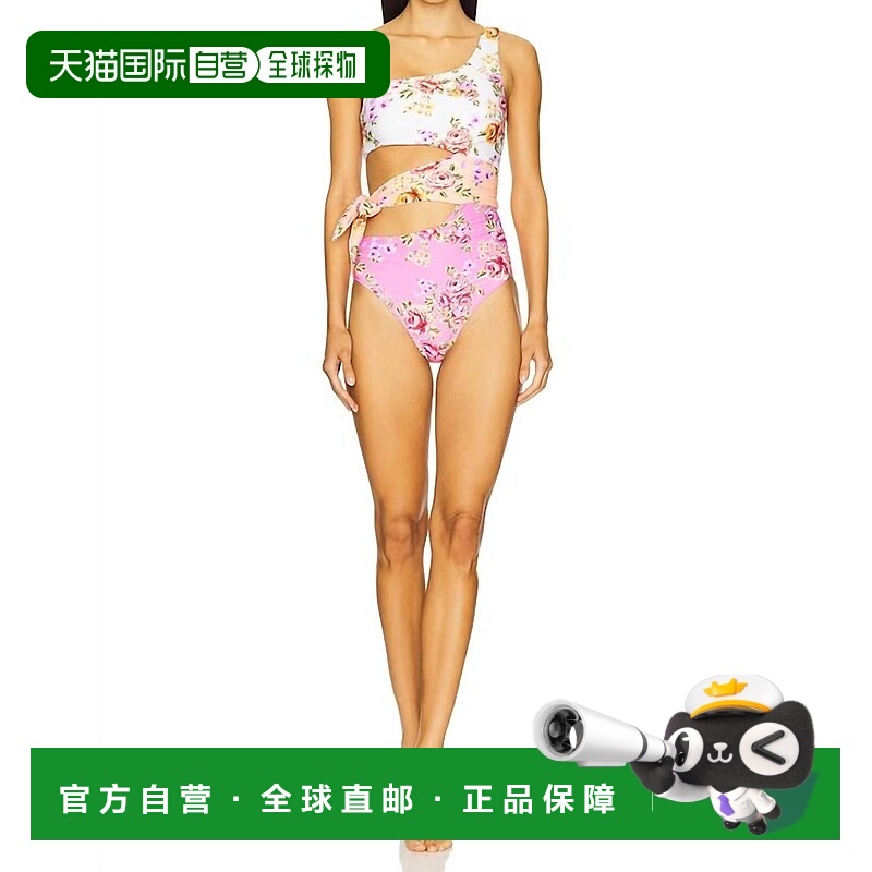 自营pq swimOne Shoulder Hollow One Piece Swimsuit In Multi -