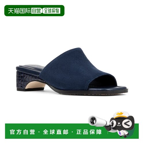 自营Donald Pliner衣帽式皮革凉鞋-海军蓝 美国奥莱直发单鞋