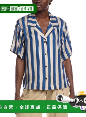 自营 rag & bone Declan Silk-Blend Shirt - blue 美国奥莱直发