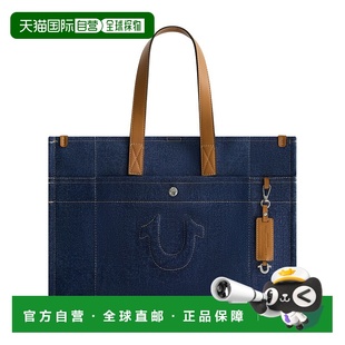 自营true religion缝制马蹄铁大号手提包 - 深色牛仔布 美国奥莱