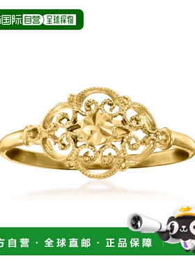 自营Ross-Simons 意大利 14kt 黄金锯状滚边戒指 - 黄色 美国奥莱