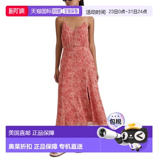 Strappy Printed Midi Dress 美国奥莱直 自营Reiss red Olivia