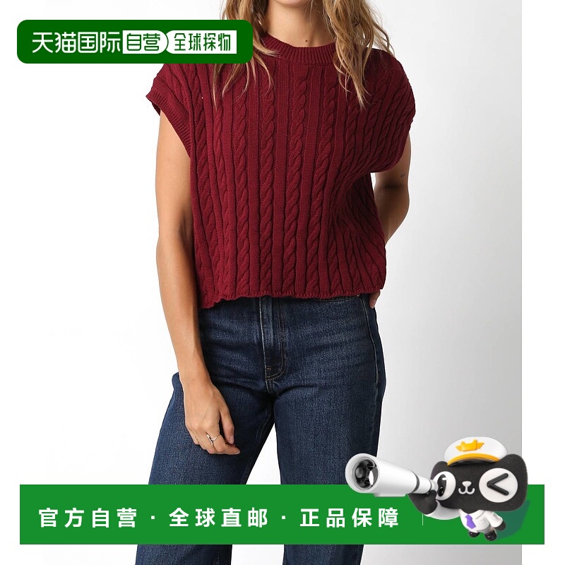 自营olivaceousAlina Knit Top In Burgundy - burgundy 美国奥莱