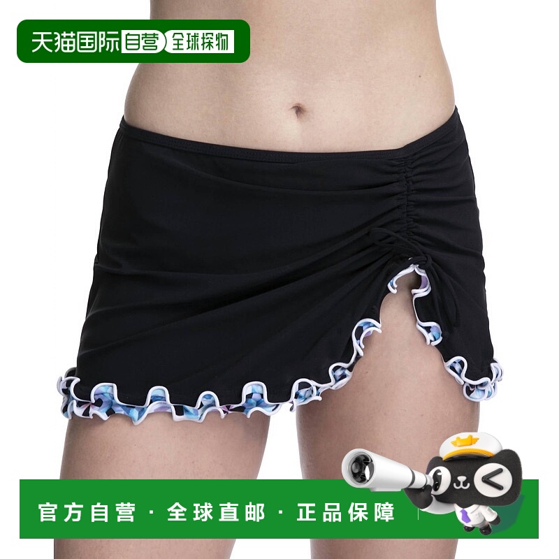 自营 profile by gottex生菜荷叶边系带裙泳衣底部粉红色黑色-粉