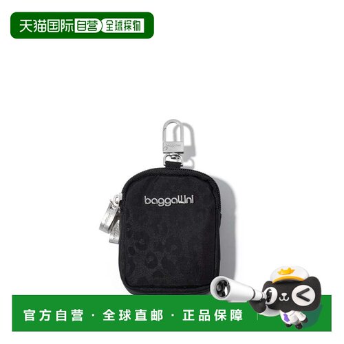 美国直邮自营baggallini On the Go 迷你手拿包 - 黑色猎豹浮雕