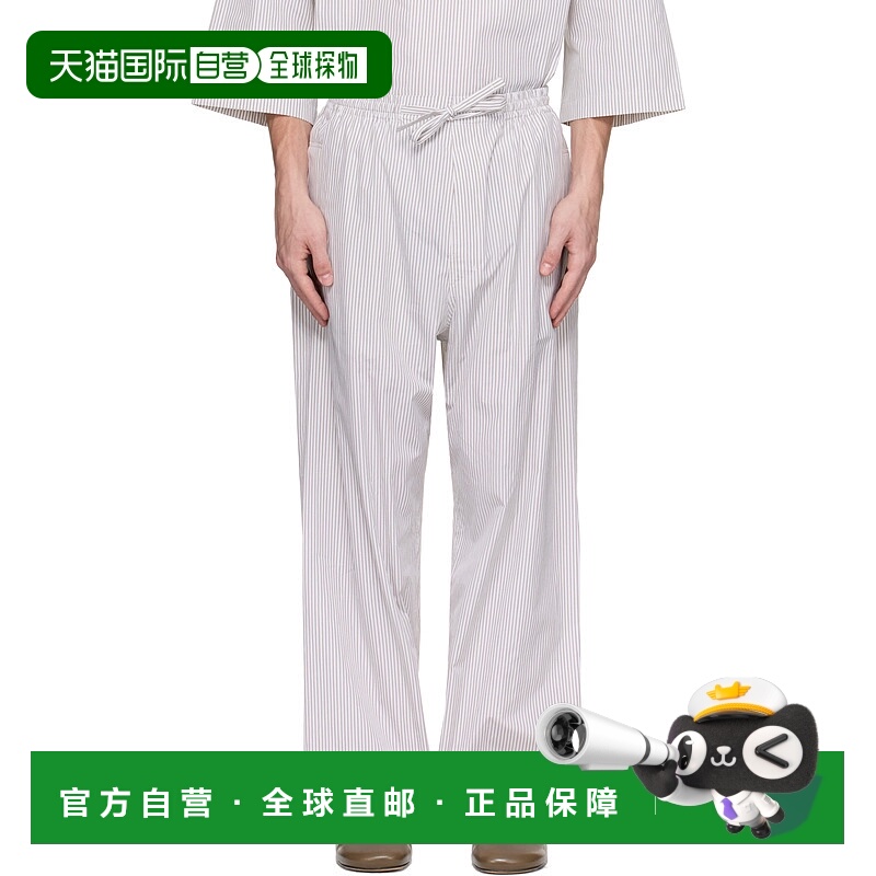 1h可退 香港直邮潮奢 Lemaire 男士 白色 Pyjama 长裤 PA1211LF14
