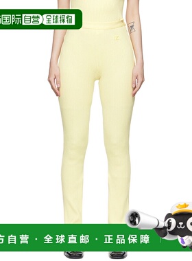 1h可退 香港直邮潮奢 Courreges 女士 黄色粘纤长裤 222MPA038FI0