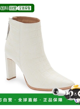 自营 Kaanas Cologne女式白色Croc压花高跟靴JOBB241-白色 美国奥