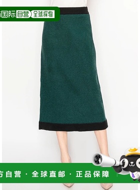 自营 yal new york绿色罗纹针织迷笛裙-绿色 美国奥莱直发半身裙