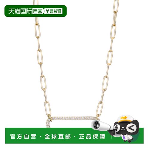 自营adornia14k Gold Plated CZ Rounded Rectangle Pendant Neck