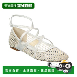 自营 Jimmy Choo Astoria皮革镶边平白 美国奥莱直发平底鞋