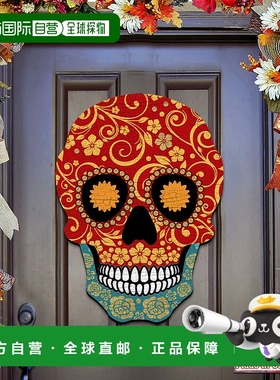 自营 Designocracy Day of the Dead 装饰骷髅门衣架 - 多色 美国