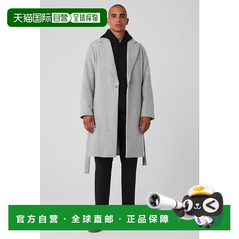 1h可退 美国直邮AloYoga男士宽松长款大衣外套M4143R经典羊毛男装