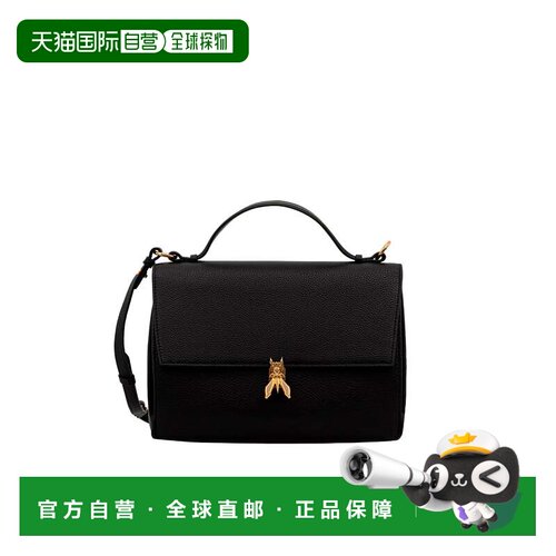 自营patrizia pepe黑色小牛皮斜挎包-黑色 美国奥莱直发单肩包