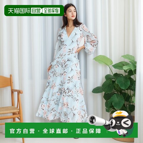 自营belle & bloomIn Your Dreams Maxi连衣裙-浅蓝色 美国奥莱直