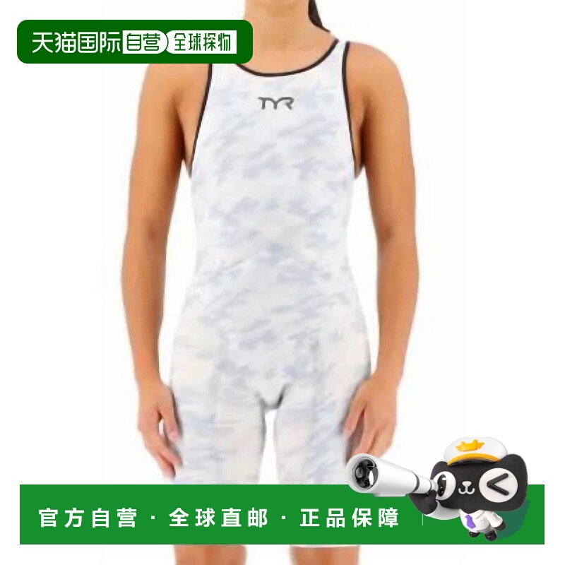 自营tyr女式Venzo Camo露背泳衣，白色 美国奥莱直发