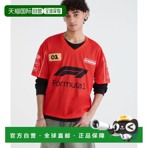 自营Aeropostale Formula 1 Patch V-Neck Jersey - red 600 美国