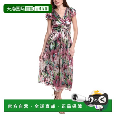 自营Adrianna Papell Short Sleeve Midi Dress - navy 美国奥莱