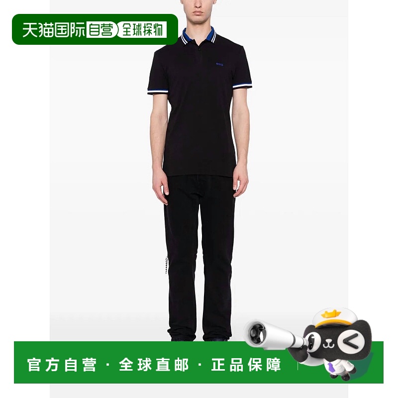 自营hugo bossPaddy 2 Cotton Jersey Polo Shirt In Black - bla