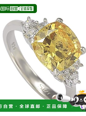 自营 Suzy Levian 纯银黄色立方氧化锆订婚戒指 - 黄色 美国奥莱