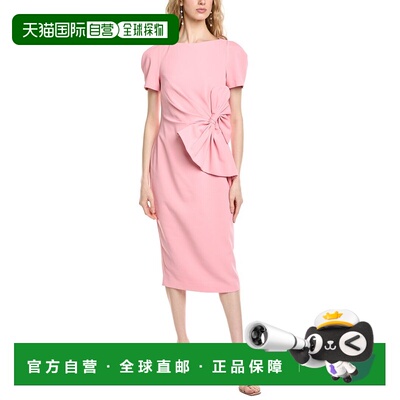 自营Badgley Mischka Side Bow Cocktail Dress - red 美国奥莱直