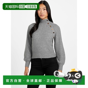 自营guessAngela Asymmetrical Button Sweater - gray 美国奥莱