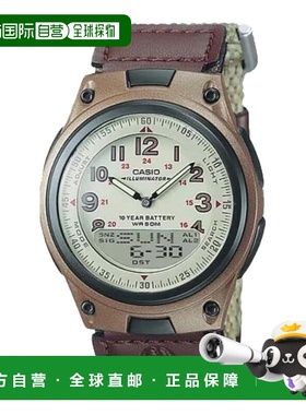 自营Casio Men's Analog-Digital Sport Watch with Brown Fabric