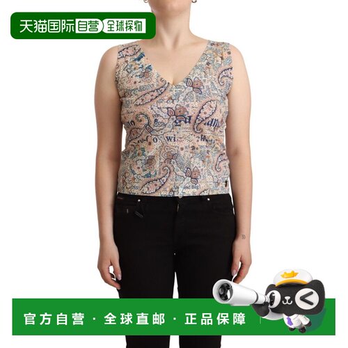 自营John Galliano Cotton Sleeveless V-neck Tank Women's Top