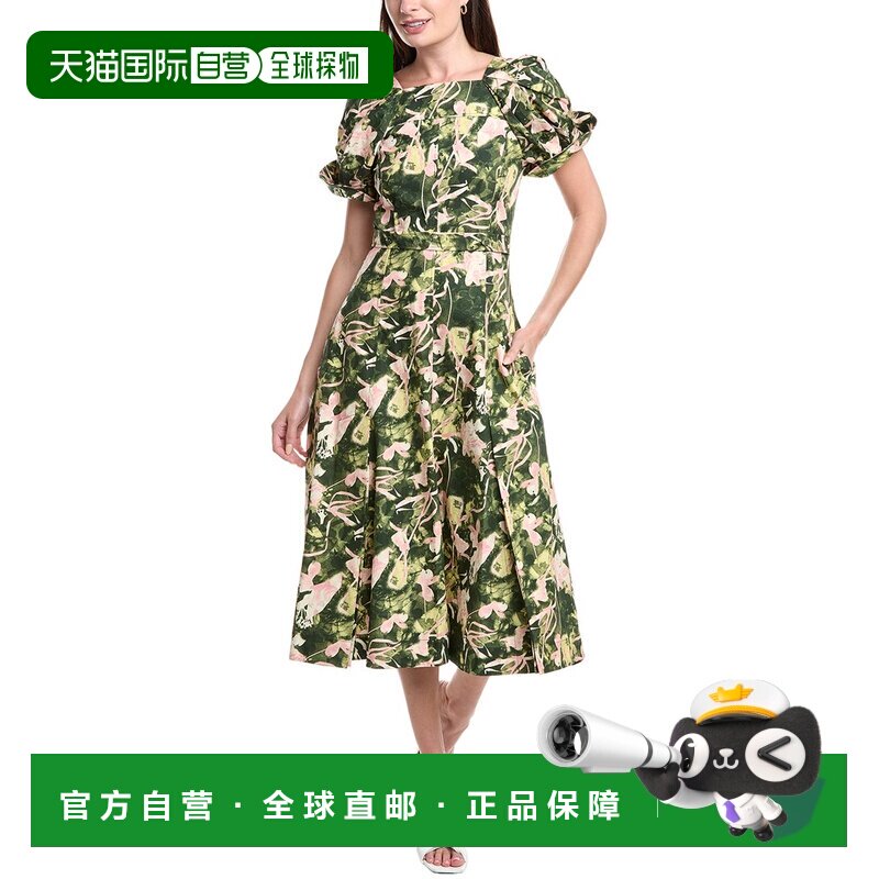 自营 3.1 Phillip Lim折叠花迷笛连衣裙-绿色 美国奥莱直发长裙