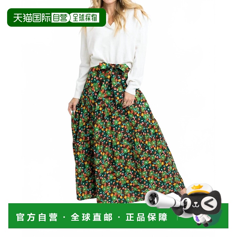 自营karlieEmilia Tie Waist Maxi Skirt In Autumn Floral - aut
