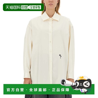 自营palm angelsShirt With Embroidered Logo - neutrals 美国奥
