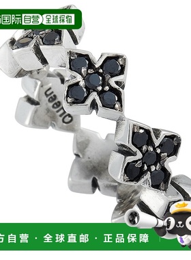 自营 King Baby 银色和黑色立方氧化锆 MB 十字戒指 多色 美国奥