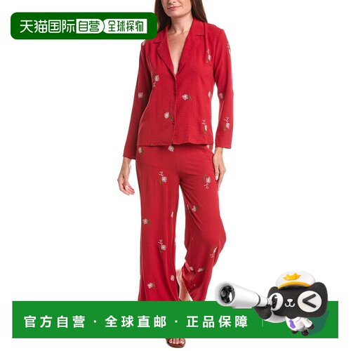 自营ANNA KAY 2pc Akena Top & Pant Set - red 美国奥莱直发