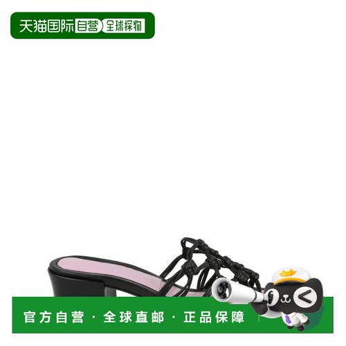 自营by farMarsha Knotted Leather Mule Sandals - black 美国奥