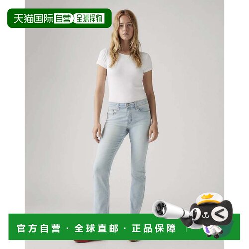 自营Levi's经典牛仔裤女14m靛蓝轻洗直筒PALL159-蓝色 美国奥莱直