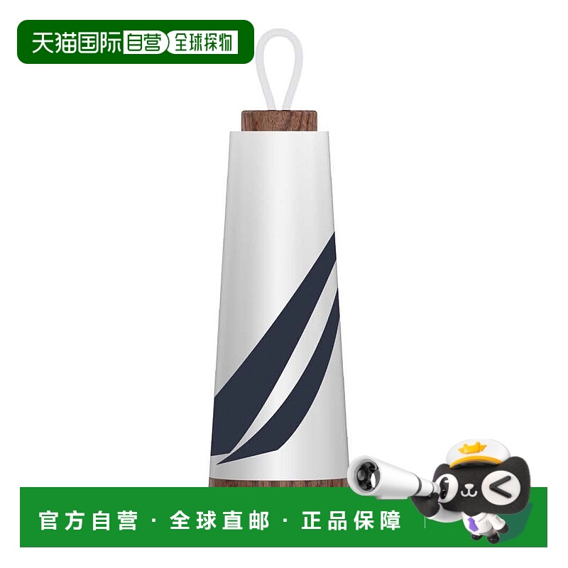 自营Nautica Mens J-Class Stainless Steel And Acacia Wood Wat