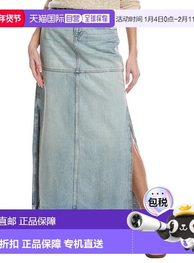 自营redoneRE/DONE Mid-Rise Split Skirt - blue 美国奥莱直发