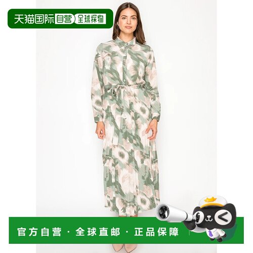 自营yal new yorkSage Green Modest Button-Front Dress - green