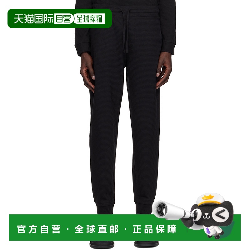1h可退 香港直邮潮奢 HUGO 雨果 男士 黑色 Cotton-Blend Embroid