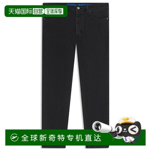 hugo 牛仔裤 自营 boss锥形修身 美 采用木纹效果黑色牛仔裤 黑色