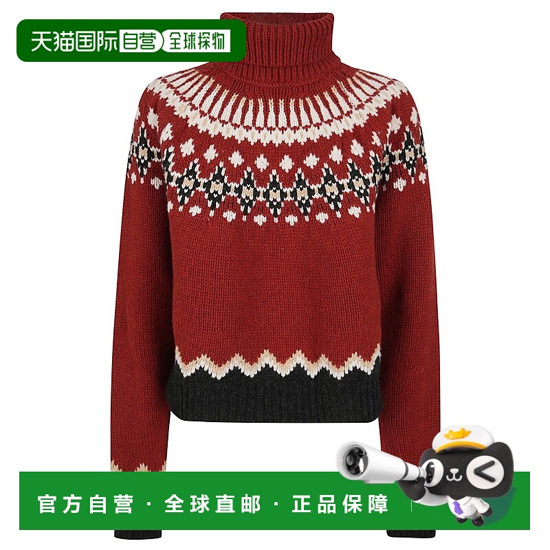 自营alanui鲜艳的红色厚针织公平岛毛衣 美国奥莱直发