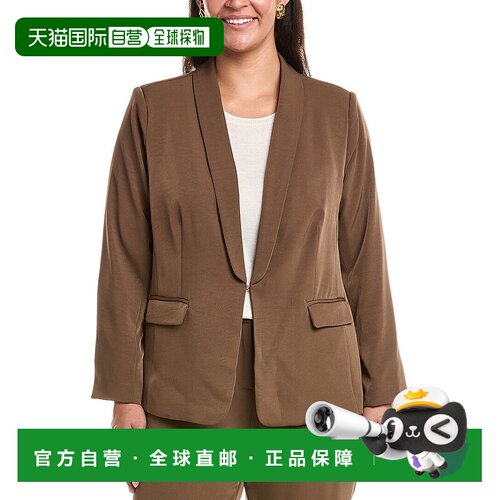 自营Tahari ASL Plus Blazer - Brown 外套美国直发奥莱