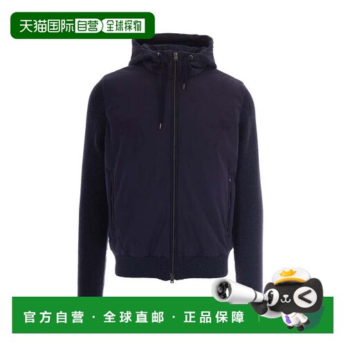 自营herno海军蓝全拉链连帽羊毛夹克-蓝色 美国奥莱直发