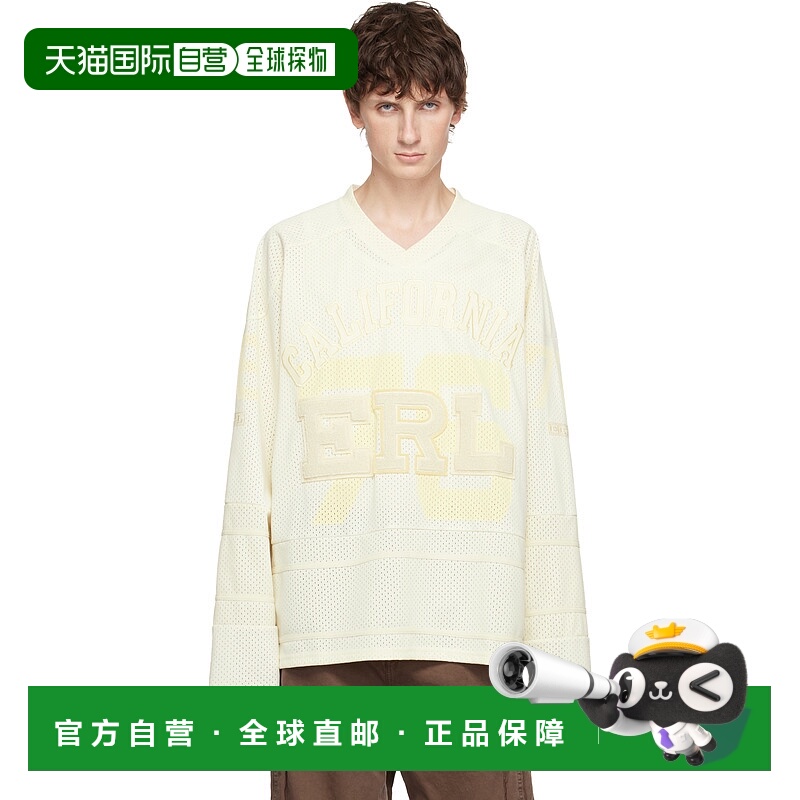 1h可退 香港直邮潮奢 Erl 男士 灰白色 Hockey T 恤 ERL11T013