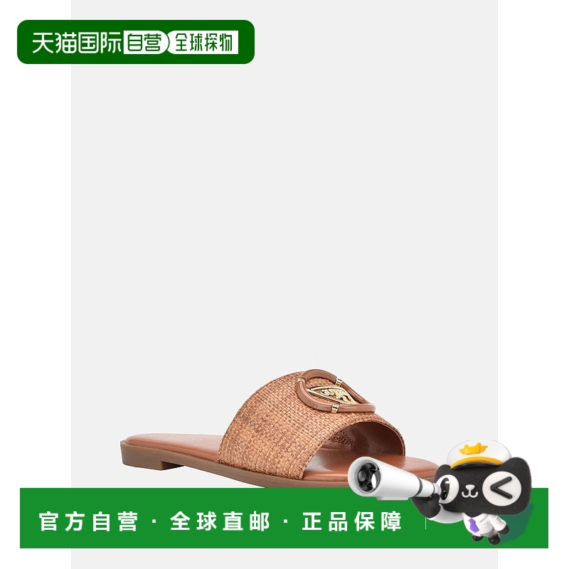 自营 guessMagnify 编织沙滩拖鞋 - 栗棕色 美国奥莱直发女鞋