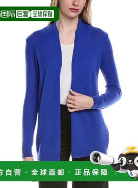 自营sofiacashmere悬垂羊毛和羊绒混纺开衫-蓝色 美国奥莱直发